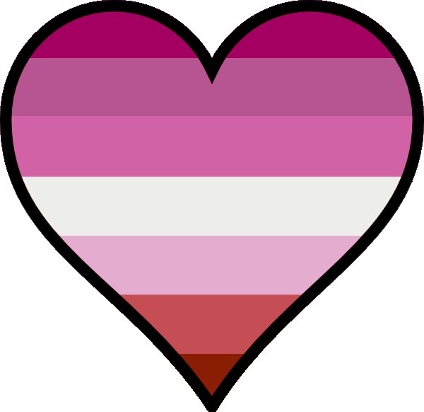 Ein pinkes Herz mit horizontalen Streifen in Pink, Weiß und Rot, das die LGBTQ+-Pride und die gleichgeschlechtliche Ehe symbolisiert.