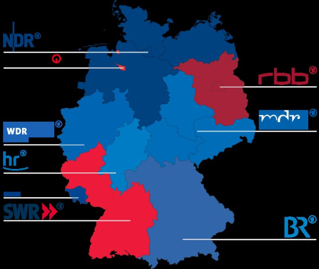 Karte von Deutschland mit den Ergebnisdetails der Landtagswahl 2016