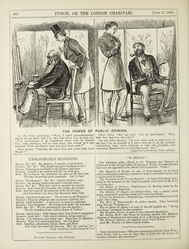 Ein altes Buchcover mit einem Mann in einem Anzug, der in einem Stuhl sitzt und nachdenklich schaut, und einer Frau, die neben ihm steht und ebenfalls nachdenklich aussieht, mit der Aufschrift "Die Macht der öffentlichen Meinung".