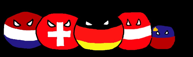Gruppe von Cartoon-Gesichtern mit dem Text "Das ist einige harte germanische Scheiße, in die du dich da hineinmanövriert hast.", der Frustration und Hilflosigkeit ausdrückt.