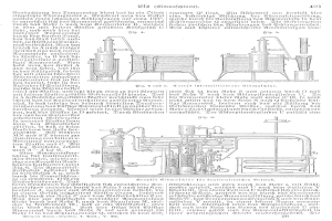 Eine Buchseite mit einer detaillierten Zeichnung einer Dampfmaschine, begleitet von beschreibendem Text und kleineren Bildern der Maschine.
