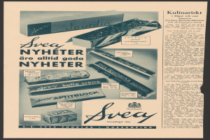 Eine Anzeige mit einer Zigarettenpackung und beschreibendem Text auf dem Papier.