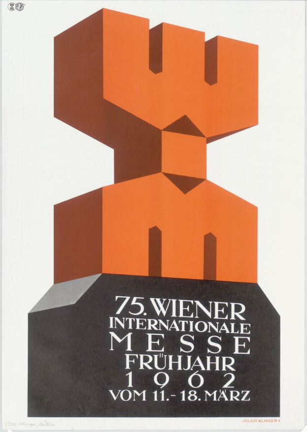 Ein Plakat für die 75. Internationale Messe Frühjahr in München, Deutschland, mit einem weißen Hintergrund und Text sowie einer bunten, detaillierten Skulptur in der Mitte.
